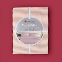 Soft Stripe Tek Kişilik Nevresim Takımı - Kiremit Renkli