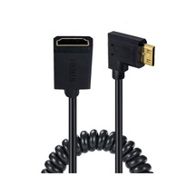 Sones Junsunmay 4k 60hz Mini Hdmı Erkek - Hdmı 2.0v Dişi Yaylı Kablo, Uzunluk: 1,8 M Sol