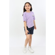 Toontoy Kids Toontoy Kız Çocuk Enjoyment Baskılı Tişört Lila