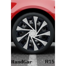 Fiat 500 Ailesi 15 İnç Jant Kapağı 4 Adet Siyah Gri C123 Rand