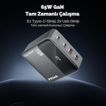 Hızlı Şarj Cihazı, 65w Gan Hızlı Şarj Adaptörü, Güç Şeridi, 2x Type-c Girişi, 2x Usb Girişi, Tam Zamanlı 4 Bağlantı Noktası, Şarj Koruması, Akım Koruması, Yüksek Verimlilik 1.5 Metre