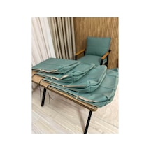 Outdoor Kumaş,bahçe Minderi,balkon Minderi,koruyucu Kılıf , 2-1-1 Takıma Uygun 4 Adet Pofuduk Model ,minder Kılıfı Turkuaz