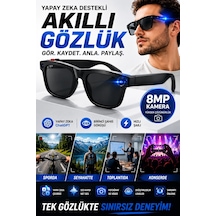 Yapay Zeka Çevirili 8mp Kameralı Akıllı Gözlük Birinci Şahıs Görüşü Ve Hızlı Şarjlı Çok Renkli