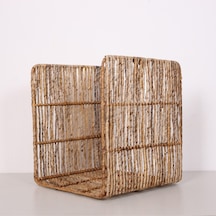 Babil Doğal Muz Lifi Odunluk & Sehpa & Saklama Düzenleme 48x40 Cm Naturel