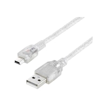 Powermaster 16731 USB 2.0 Şeffaf USB Am/Mini 5 Pin Kablo 2 Metre