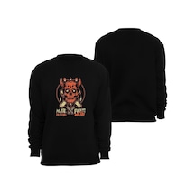 Halloween Cadılar Bayramı Baskılı Sweatshirt Siyah