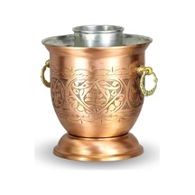 Kalın Eskitme Keski İşlemeli Bakır Ehli Keyf Rakı Şişelik