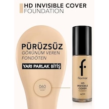Invisible Cover Hd Hafif Yapılı & Yarı Parlak Bitişli Spf30 Fondöten 060 Ivory 0
