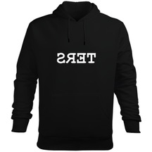 Ters Erkek Kapüşonlu Hoodie Sweatshirt