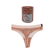 Gost Liria Leopard Desenli Kadın String Külot Somon