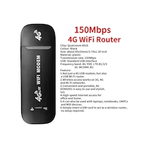 4g/5g Mobil Wıfı Yönlendirici 150 Mbps 4g Lte Kablosuz Usb Dongle Modem Sopa Black