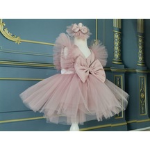 Star Kids Fashion Kız Çocuk Pudra Pembesi Tütü Elbise,kız Çocuk Abiye Elbise