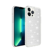 Mobilteam Apple Uyumlu iPhone 13 Pro Max Aihttgli Parlak Tasarımlı Snow Kılıf-renksiz Renksiz