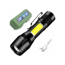 Led Lamba El Feneri Küçük Taşınabilir Usb Şarjlı Acil Durum Lambası Beyaz - Siyah
