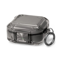 Caseonn Samsung Galaxy Buds Live - Buds Pro Kılıf Transparan Emniyet Kilitli Füme