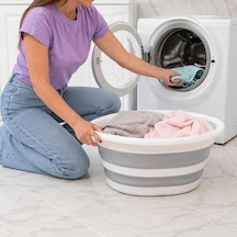 27 Litre Katlanabilir Çamaşır Sepeti, Yer Kaplamaz Pratik Kirli Ve Temiz Çamaşır Sepeti, Banyo Çamaşır Odası Organizeri, Çok Amaçlı Katlanır Sepet Çok Renkli