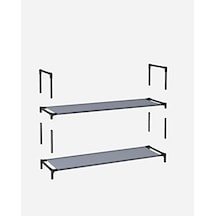 Ayakkabı Rafı, Ayakkabı Organizatörü, 10 Raf, Ayakkabı Açık Dar, 28 X 45 X 173 Cm, Metal Çerçeve, Dokumasız Kumaş Raflar, Koridor, Yatak Odası, Gri Lsh010g01 Acı Kahverengi
