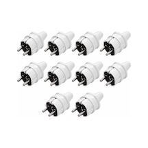 Topraklı Erkek Fiş Beyaz 10 Lu Paket
