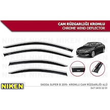 Skoda Süper B Cam Rüzgarlığı Kromlu 2015 Niken