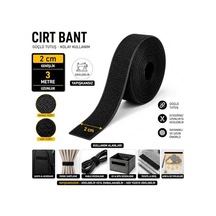 Paşateks Siyah Cırt Bant 2 Cm X 3 Metre Yapışkansız Velcro Bant Dikilebilir Kanca Hav Bant Seti