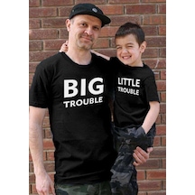 Tshirthane - Big Trouble Little Trouble Baba Oğul Kombini Tshirt