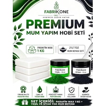 Premium Mum Yapım Hobi Seti - Parafin Wax 1 Kg - 2'li Toz Mum Boyası Seti - Yeşil, Siyah Bkfabpw1kg2ys Karışık