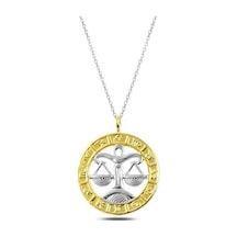 Gümüş Gold Terazi Burcu Kolye