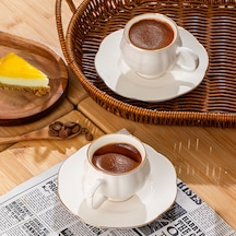 Porsima 4312 Emery 12 Parça Yaldızlı Porselen Kahve Fincan Takımı