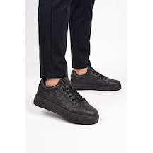 Walkway Siyah Bağcıklı Kalın Tabanlı Rahat Şık Unisex Casual Yürüyüş Ve Spor Ayakkabı Sneaker 26201 G