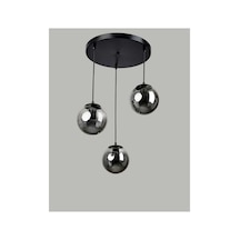 Füme Camlı Salon Avize Vintage Avize Modern Avize Siyah Kasa Füme Cam