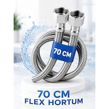 70 Cm Paslanmaz Çelik Örgülü Flex Hortum 3/8 X3/8 Klozet Ve Taharet Musluğu İçin Dayanıklı Bağlantı Hortumu