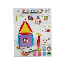 Supermag 30 Parça Manyetik Yapı Ve Ev Seti- Renkli Stem Eğitici Manyetik Oyuncak
