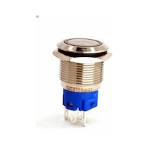 19mm Yaylı Metal Buton Mavi Işıklı 1no/1nc Anahtar 12v 24v