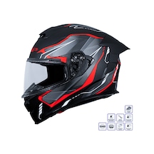 Gp Kompozit Mks008-ebgr Yarış Spoiler Güneş Vizörlü Şeffaf Full Face Motosiklet Kaskı Çok Renkli