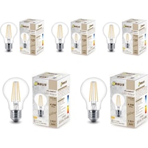 Şeffaf E27 4.8w Duy A60 Sarı Işık Rustik Led Ampul 5li