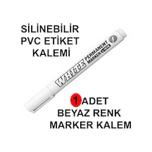 Siyah Pvc Etiket Kalemi Beyaz Renk Yaz-sil Etiket Kalemi 1 Adet Beyaz Marker Silinebilir Etiket Yazı