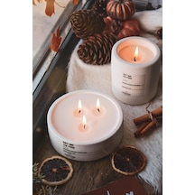 2'li Beton Saksı Içinde Lavanta Kokulu Soya Wax Mum Seti Dekoratif Hediyelik Beyaz 50 x 22