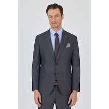 İmza Koyu Antrasit Mono Yaka Esnek 6 Drop Comfort Fit Classic Takım Elbise 1001250152 Koyu Antrasit