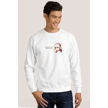 Stkrh72 Lady Gaga Baskılı Beyaz Erkek Örme Sweatshirt