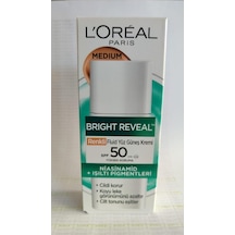 L'oreal Parıs Bright Reveal Spf 50+ Koyu Leke Karşıtı Renkli Fluid Günlük Yüz Güneş Kremi 50 Ml - Medium Sku: Mır8690010466211
