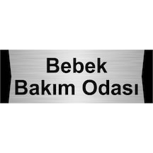 Bebek Bakım Odası 7x20cm Gümüş Renk Metal Yönlendirme Levhası