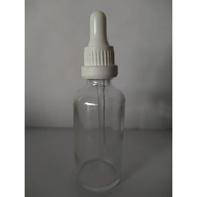 50Ml Cam Şeffaf İnce Cam Damlalıklı Kilitli Kapak Beyaz(10 Ad...