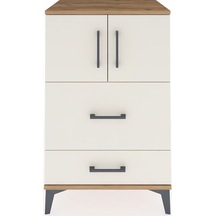 Hyperion Komodin Tek Raflı 2 Çekmeceli 2 Kapaklı 60x44x96 Çam-aytaşı Atlas Çam