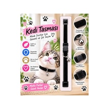 Kedi Tasması Siyah Kadife Zilli Ayarlanabilir Klips Tokalı Boyun Tasması