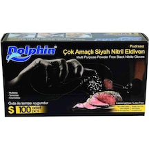 Dolphin Pudrasız Çok Amaçlı Siyah Nitril Eldiven 100'lü S
