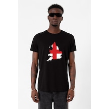 Euro 24 England Siyah Erkek Tshirt 001