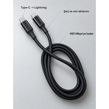 Lbk Uzun Ve Dayanıklı Type C Lightning Pd Hızlı Şarj Kablosu