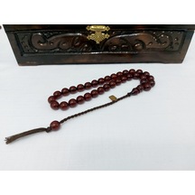 Omari Usta Havşalı Küre Kesim Hareli Sıkma Kehrbar Tesbih 9.5x9.5