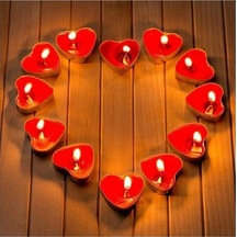 Mum Tea Lights 16Ad Kalp Şekilli