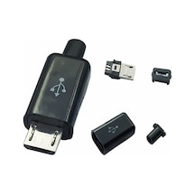5 Pin Micro Usb Şarj Soketi Siyah Renk 5 Adet